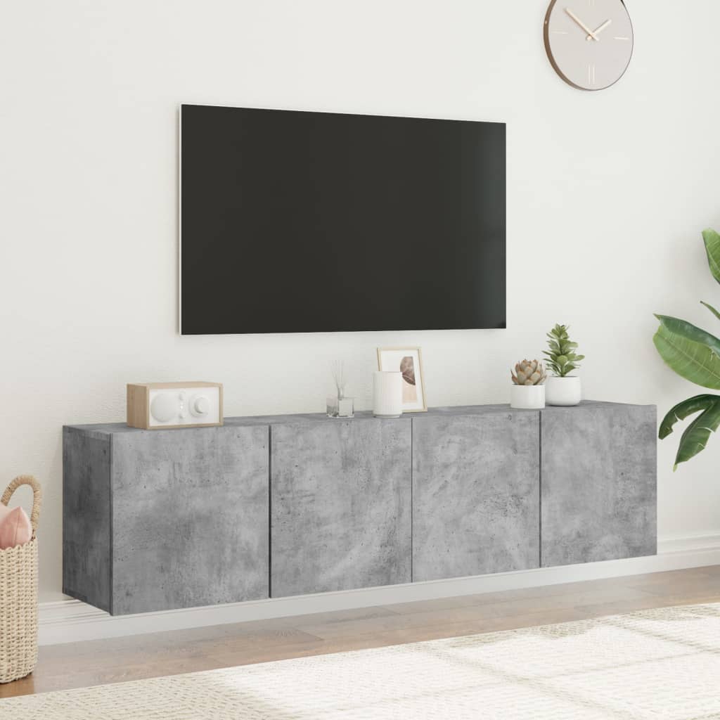 væghængte tv-borde 2 stk. 80x30x41 cm betongrå