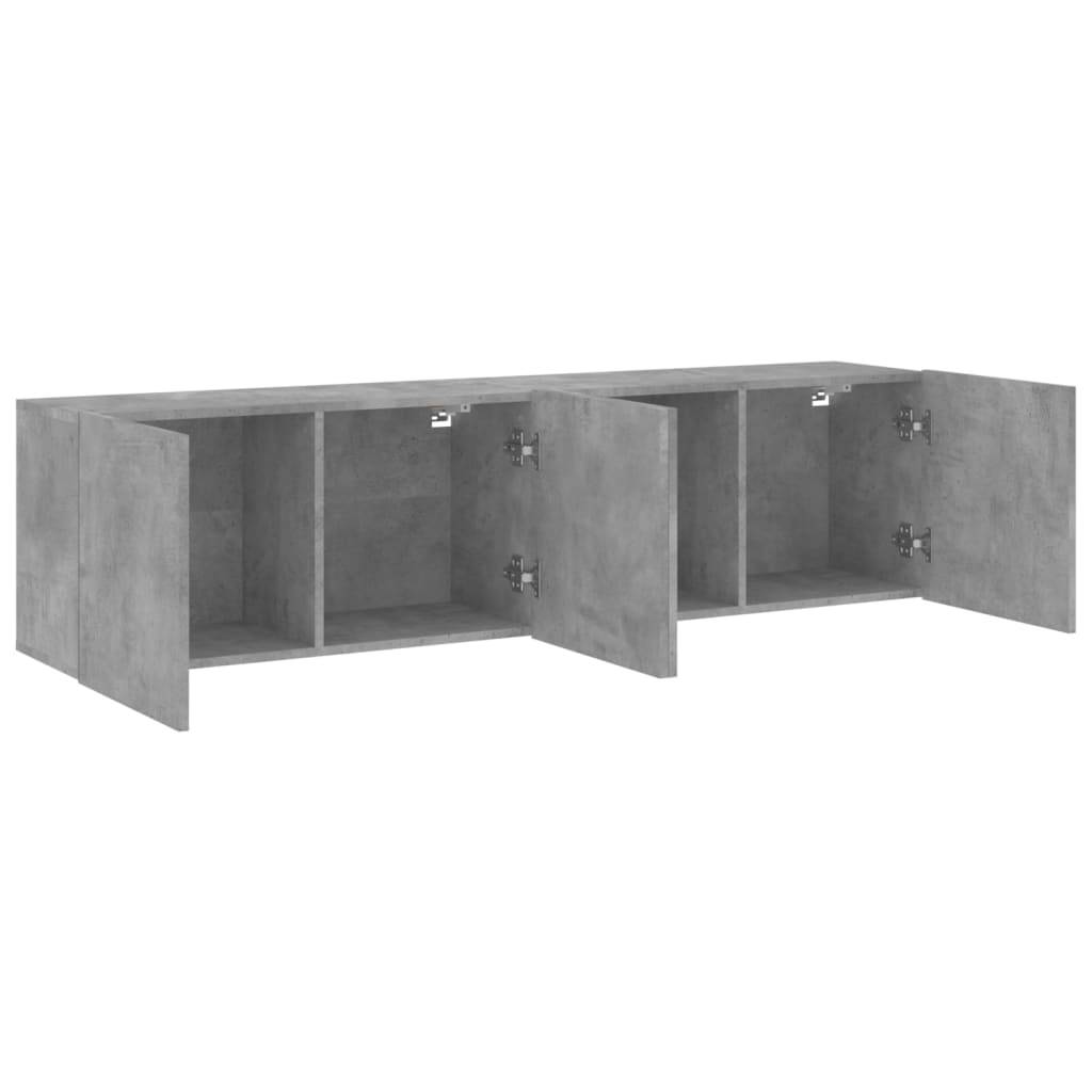 væghængte tv-borde 2 stk. 80x30x41 cm betongrå