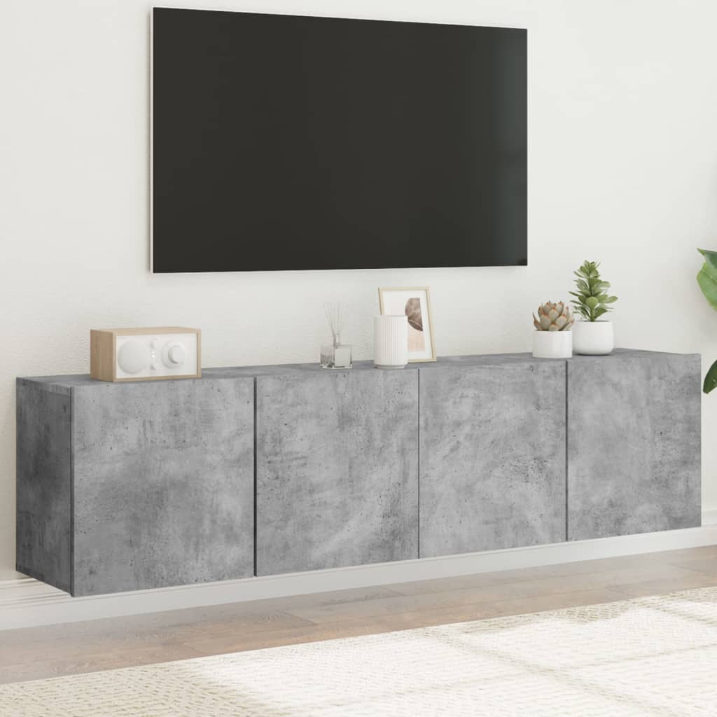 væghængte tv-borde 2 stk. 80x30x41 cm betongrå