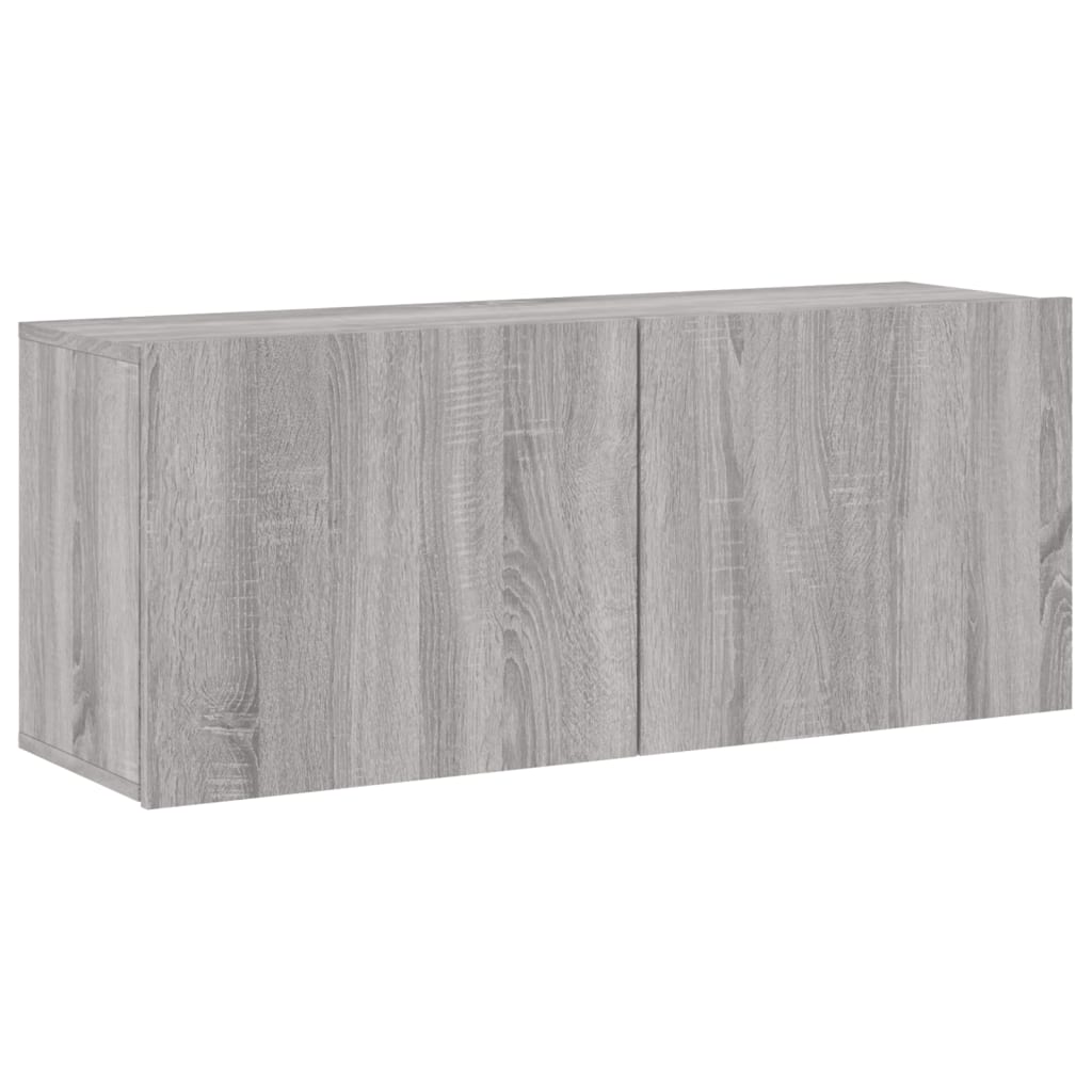væghængt tv-bord 100x30x41 cm grå sonoma-eg