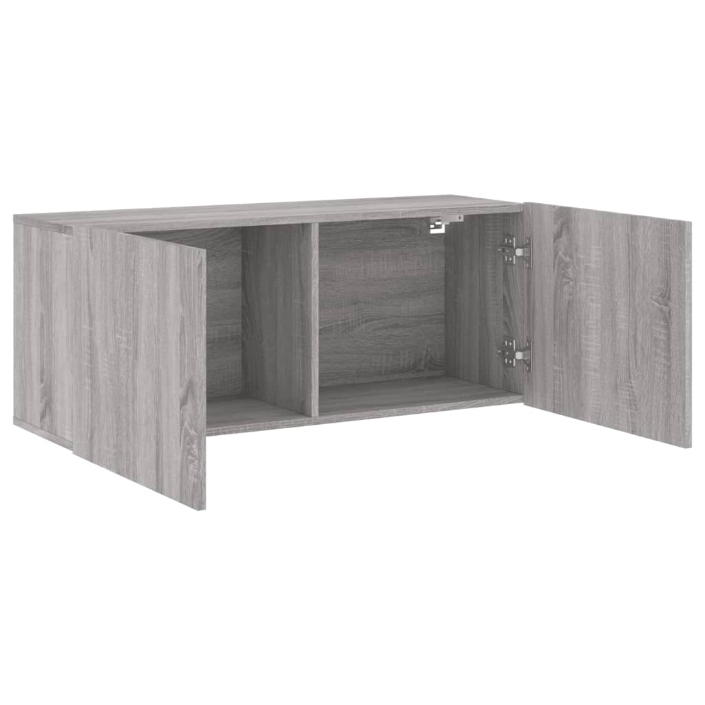 væghængt tv-bord 100x30x41 cm grå sonoma-eg