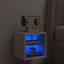 væghængt tv-bord med LED-lys 30x28,5x30 cm hvid
