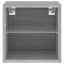 væghængt tv-bord med LED-lys 30x28,5x30 cm grå sonoma-eg