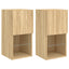 tv-borde med LED-lys 2 stk. 30,5x30x60 cm sonoma-eg