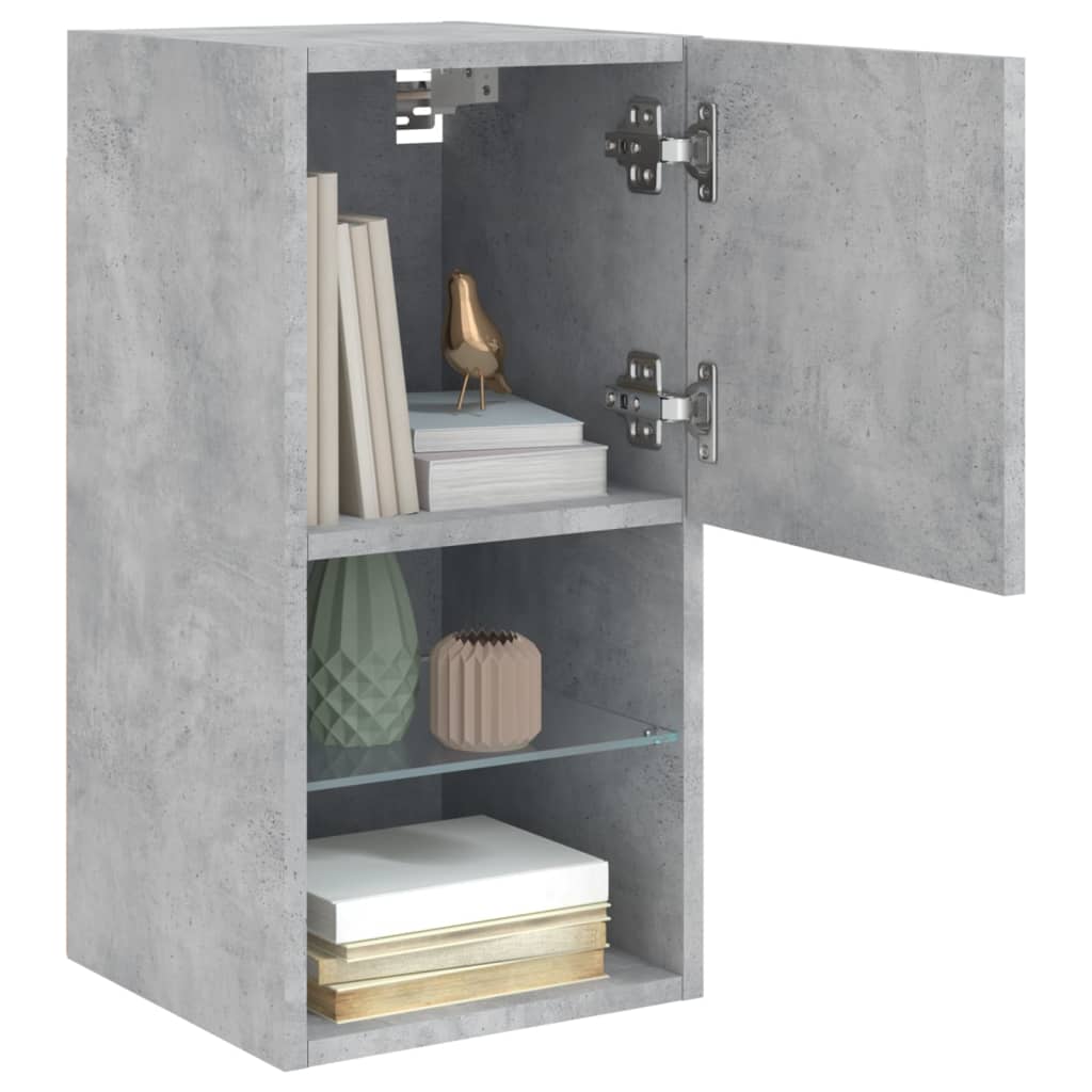 tv-borde med LED-lys 2 stk. 30,5x30x60 cm betongrå