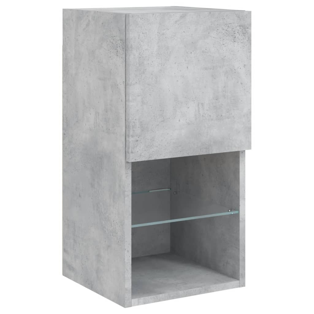 tv-borde med LED-lys 2 stk. 30,5x30x60 cm betongrå