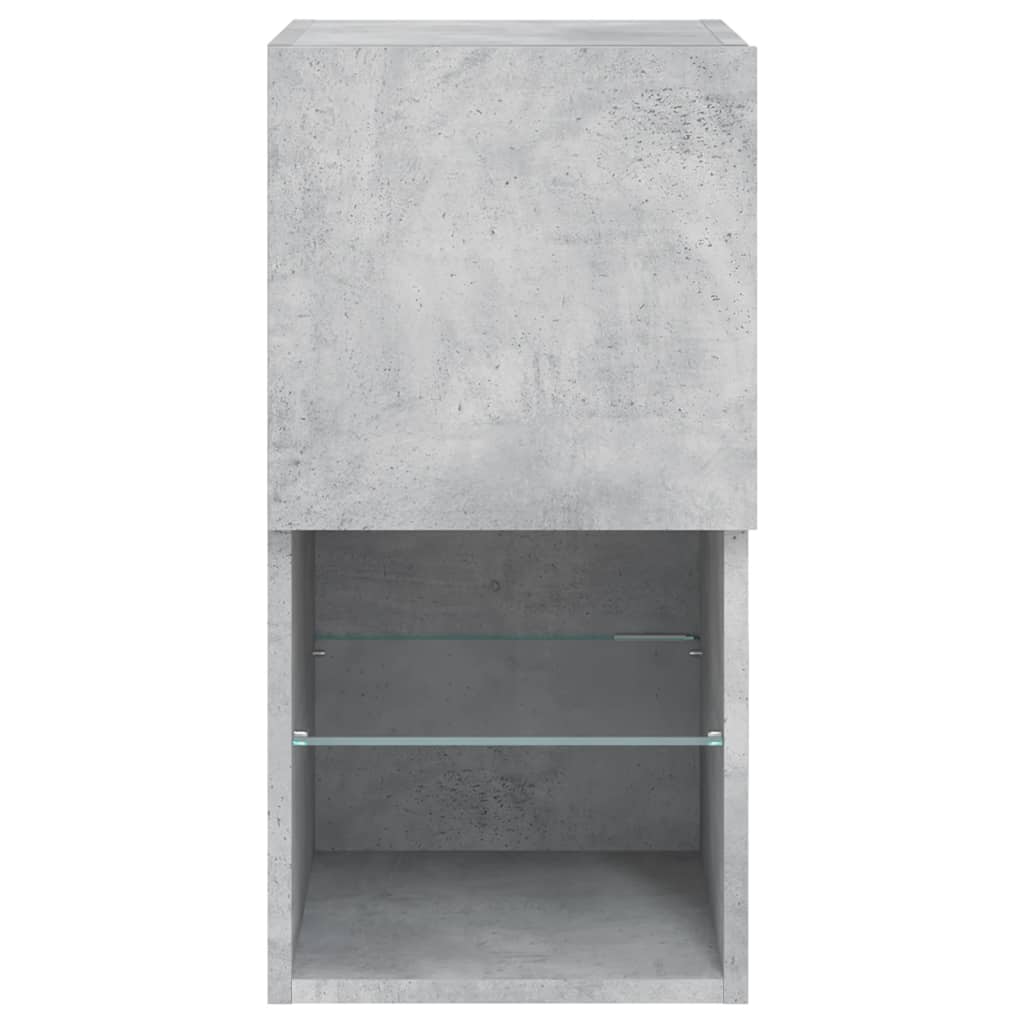 tv-borde med LED-lys 2 stk. 30,5x30x60 cm betongrå