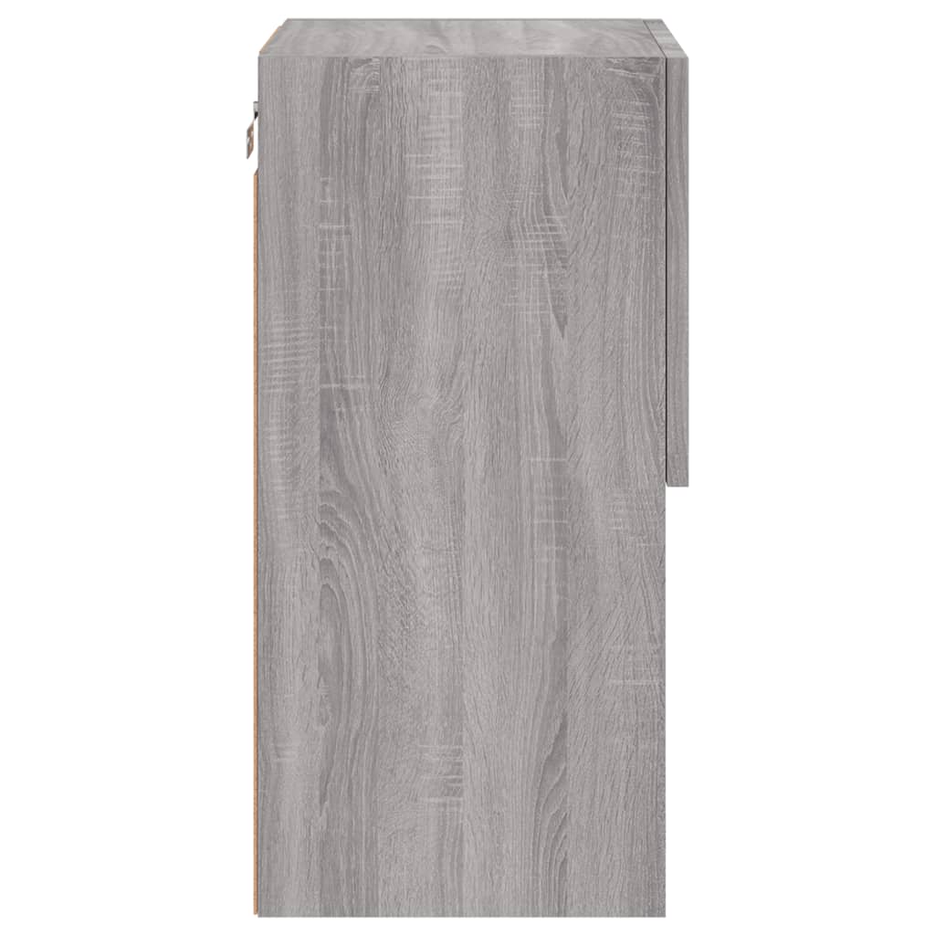 tv-bord med LED-lys 30,5x30x60 cm grå sonoma-eg