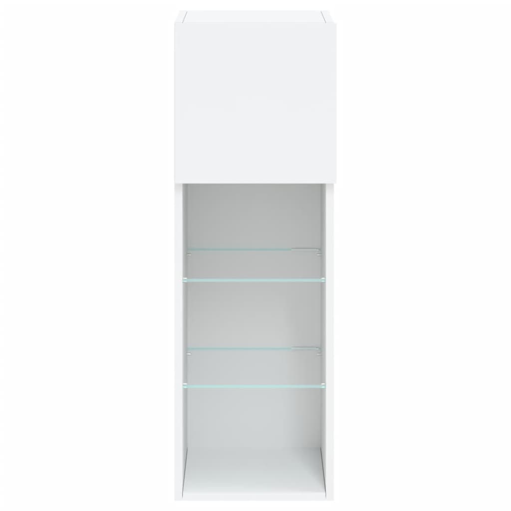 tv-bord med LED-lys 30,5x30x90 cm hvid