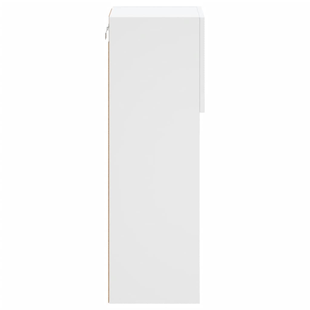 tv-bord med LED-lys 30,5x30x90 cm hvid