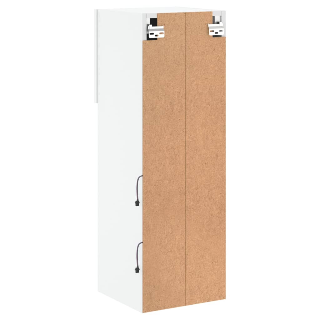 tv-bord med LED-lys 30,5x30x90 cm hvid