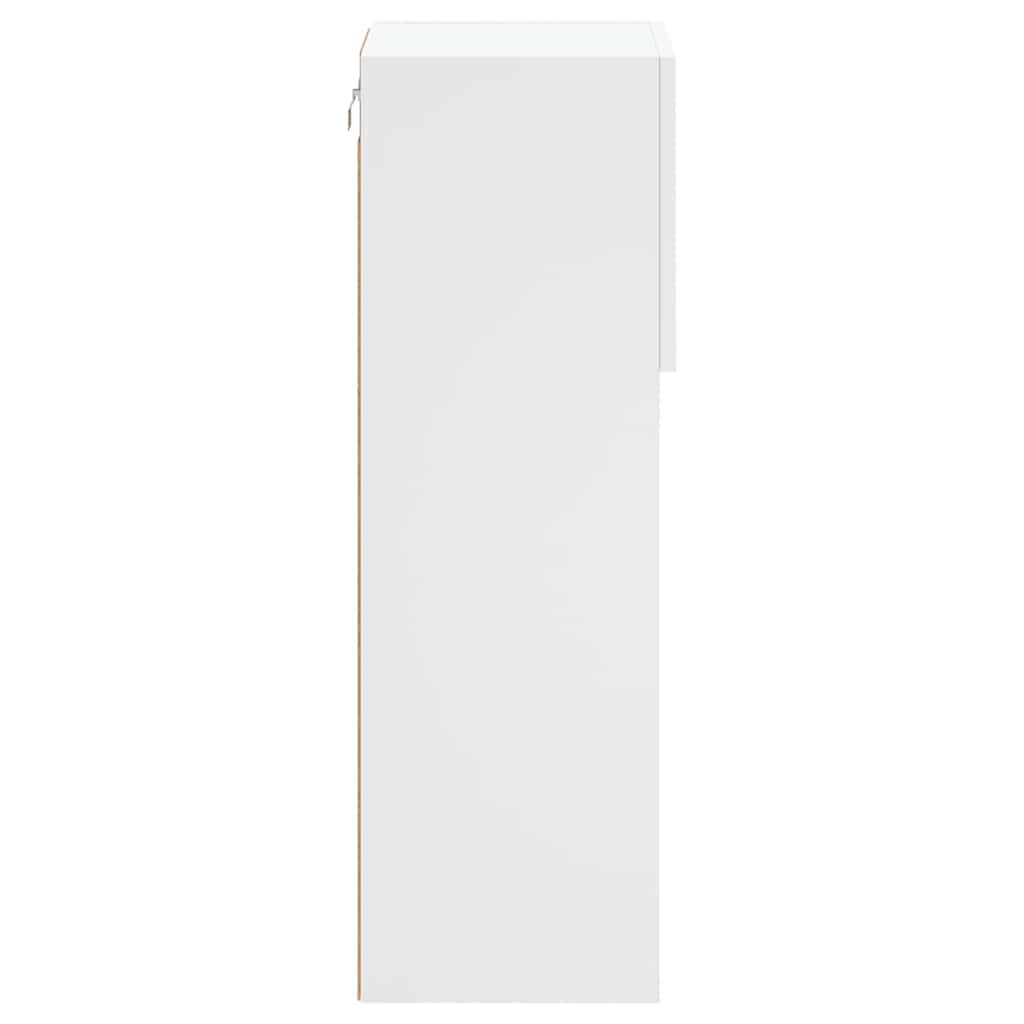 tv-borde 2 stk. med LED-lys 30,5x30x90 cm hvid
