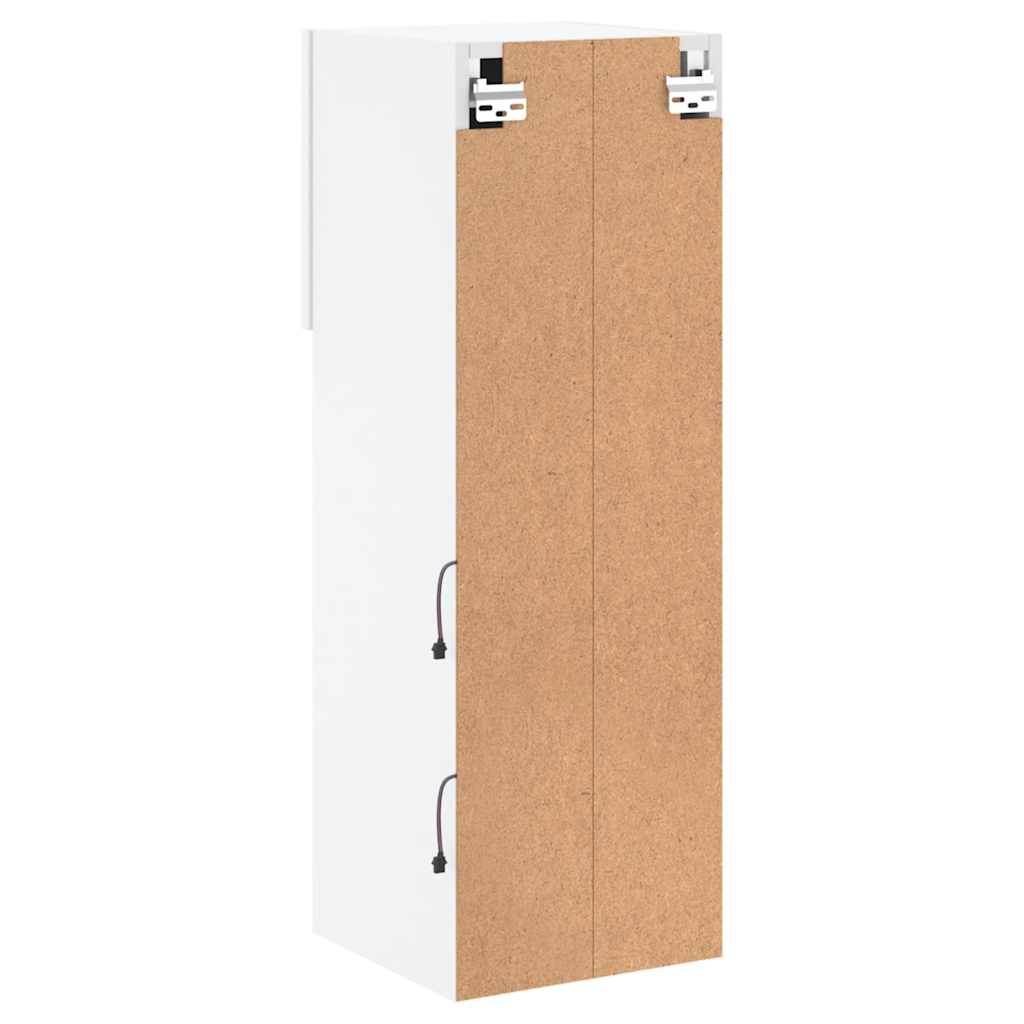 tv-borde 2 stk. med LED-lys 30,5x30x90 cm hvid