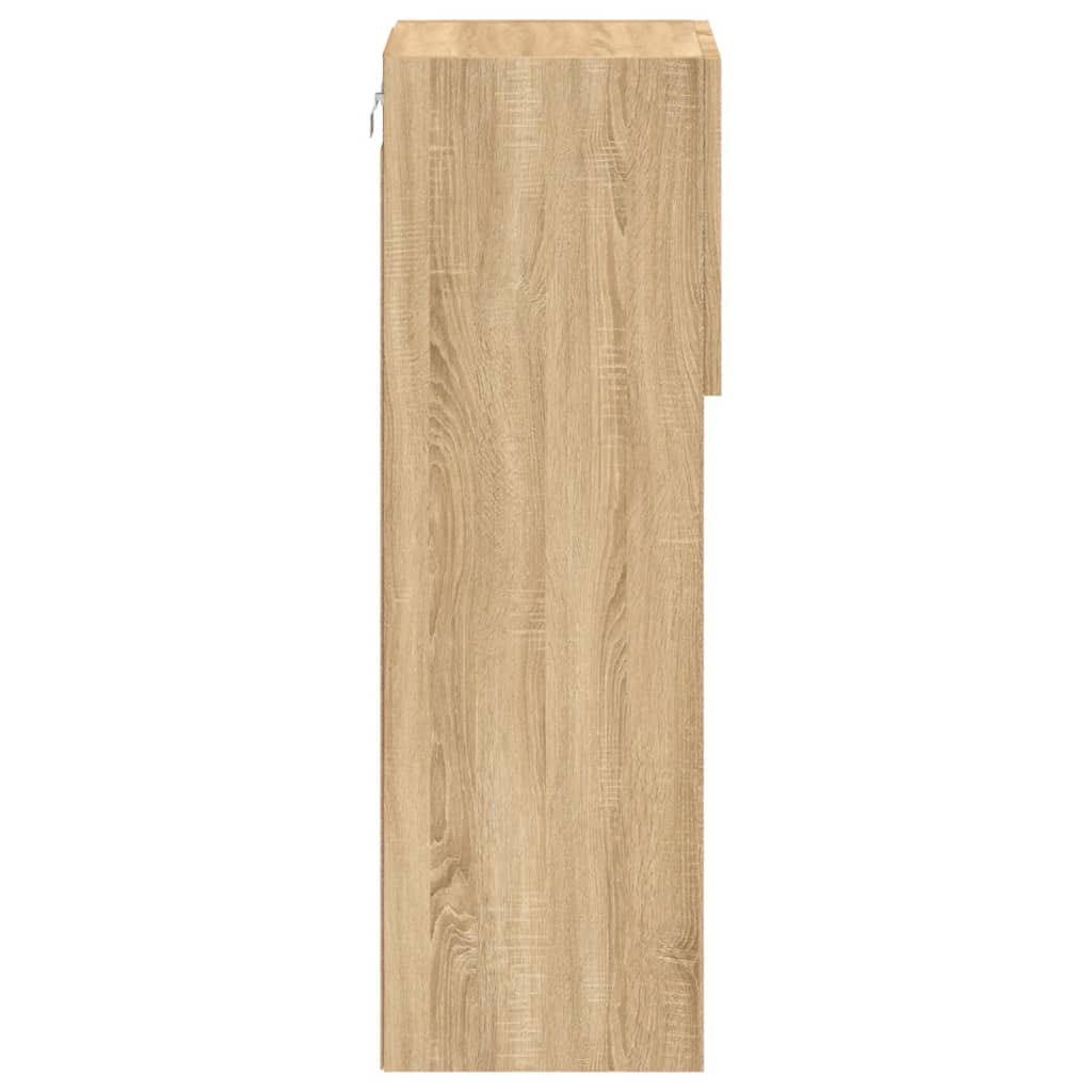 tv-bord med LED-lys 30,5x30x90 cm sonoma-eg