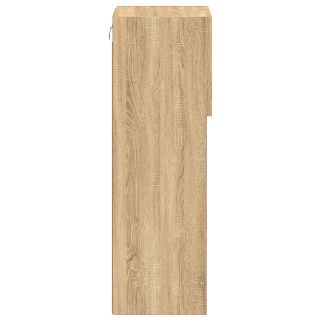 tv-borde 2 stk. med LED-lys 30,5x30x90 cm sonoma-eg