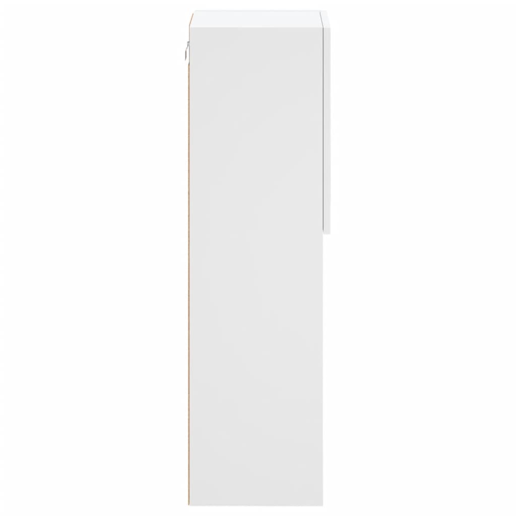tv-bord med LED-lys 30,5x30x102 cm hvid