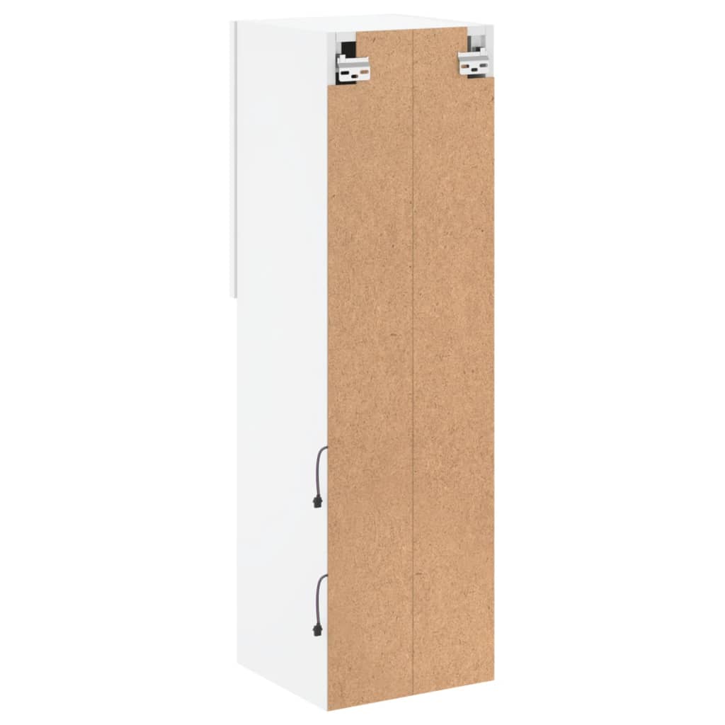 tv-bord med LED-lys 30,5x30x102 cm hvid