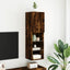 tv-bord med LED-lys 30,5x30x102 cm røget egetræsfarve