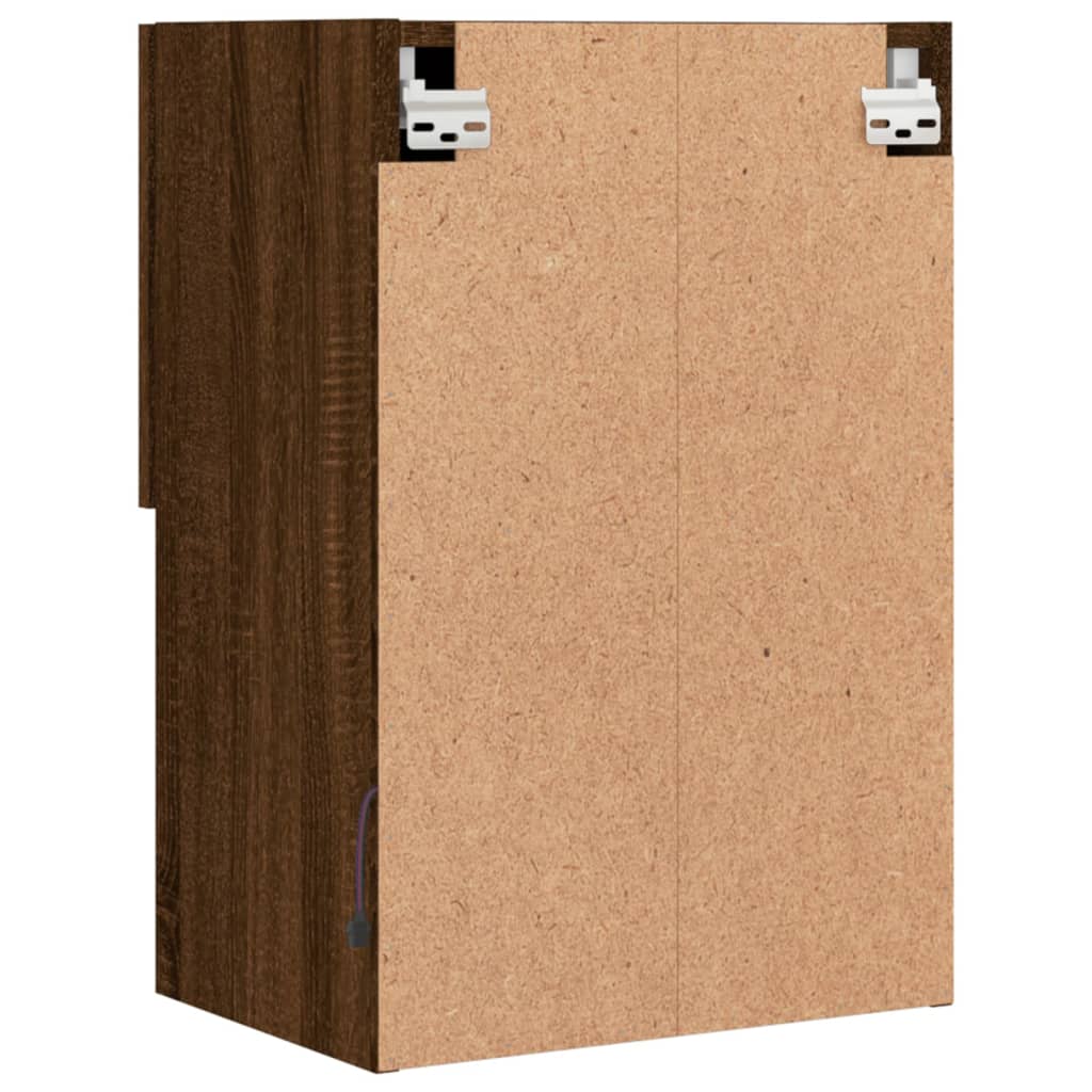 tv-bord med LED-lys 40,5x30x60 cm brun egetræsfarve