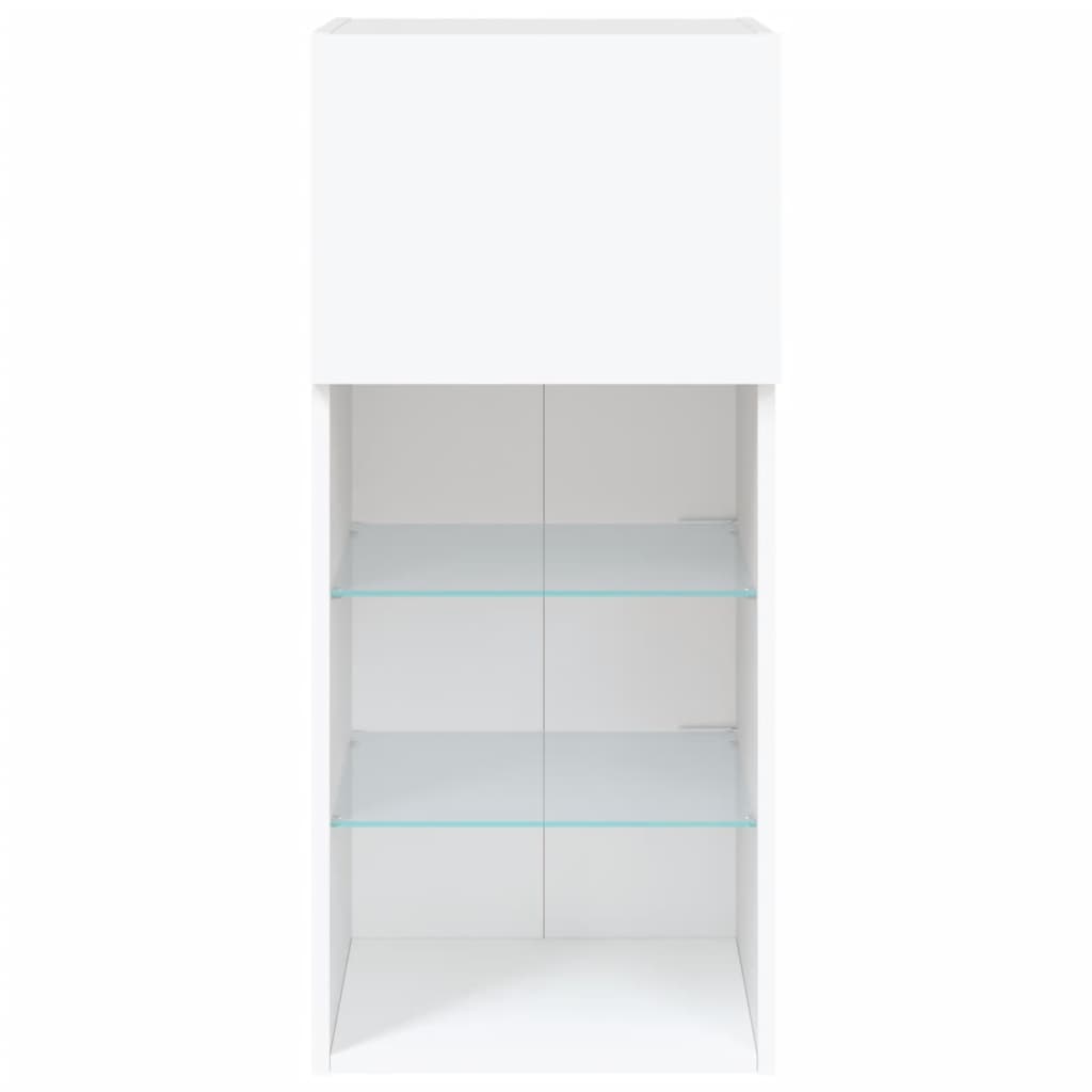 tv-bord med LED-lys 40,5x30x60 cm hvid