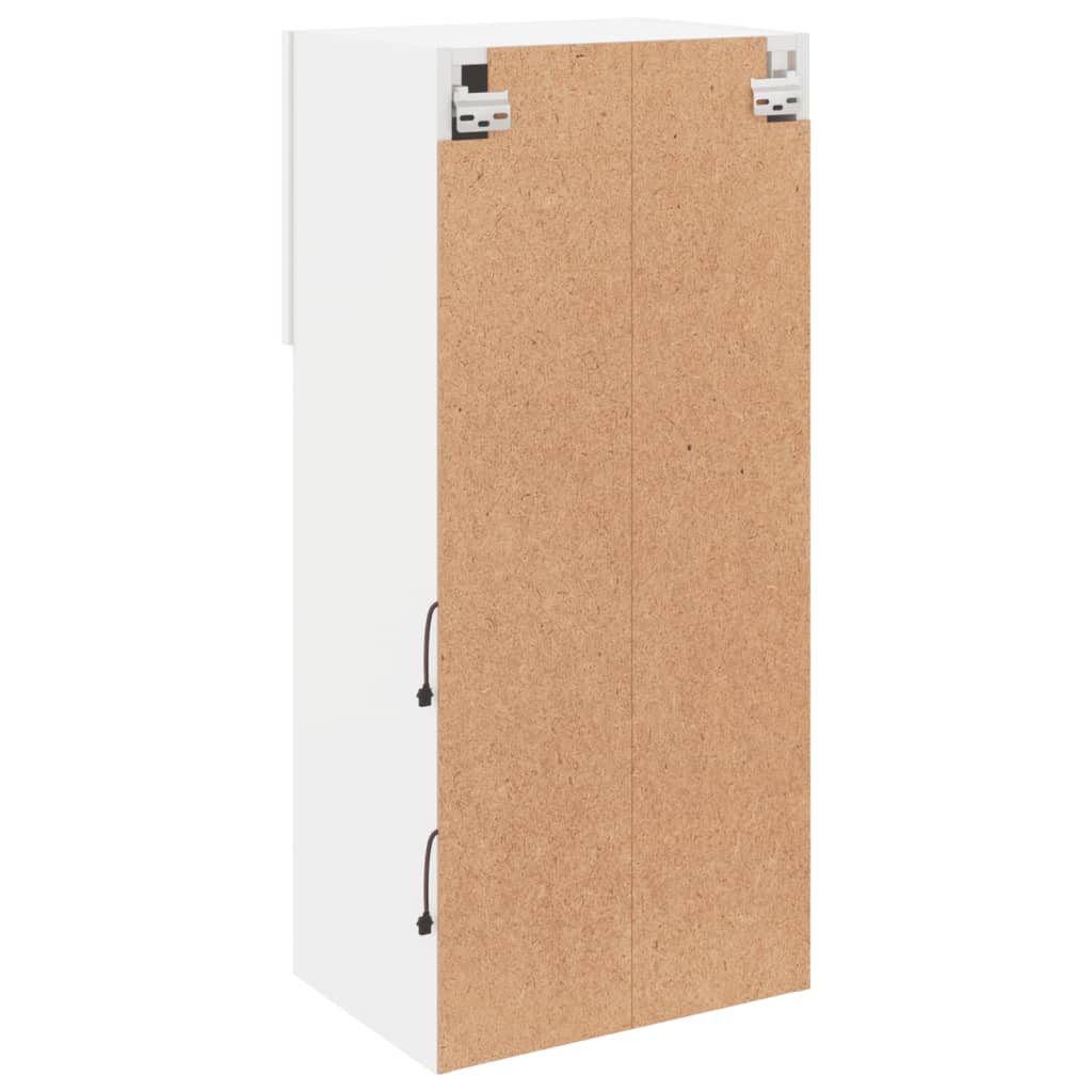 tv-bord med LED-lys 40,5x30x60 cm hvid
