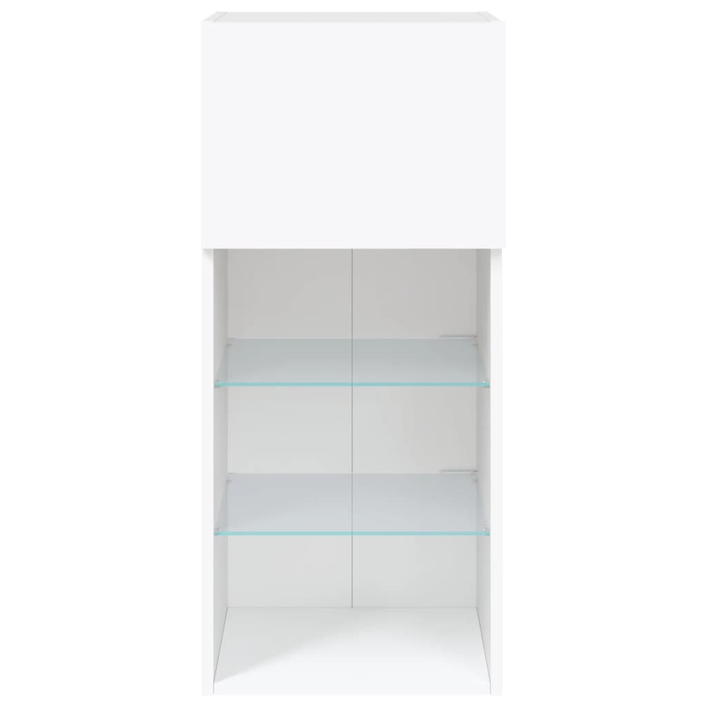 tv-borde med LED-lys 2 stk. 40,5x30x90 cm hvid