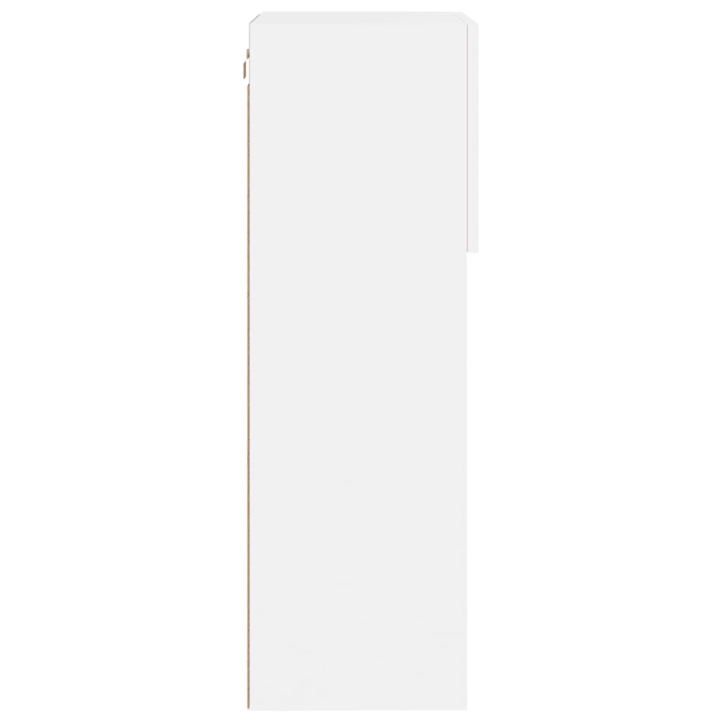 tv-borde med LED-lys 2 stk. 40,5x30x90 cm hvid