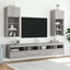 tv-borde 2 stk. med LED-lys 40,5x30x90 cm grå sonoma-eg