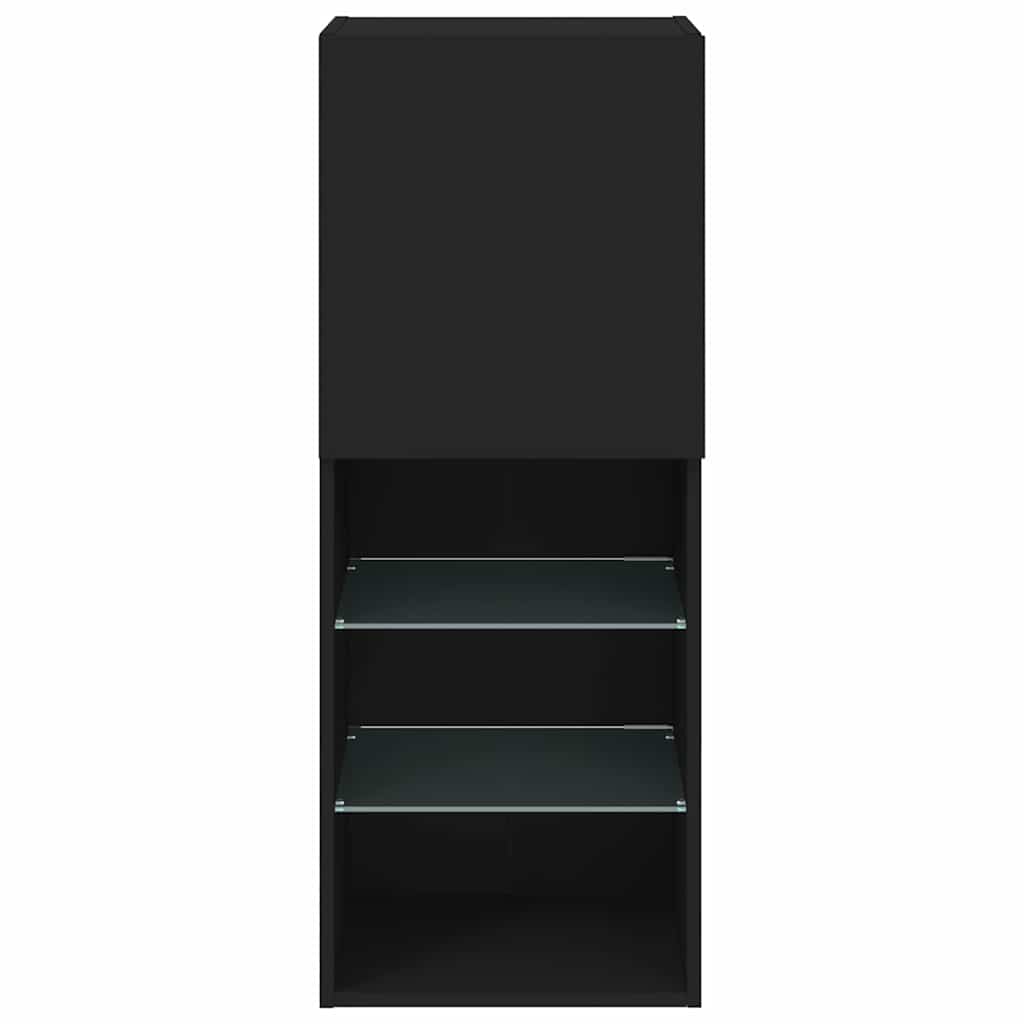tv-bord med LED-lys 40,5x30x102 cm sort
