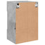 væghængt tv-bord med LED-lys 40x30x60,5 cm betongrå