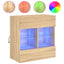 væghængt tv-bord med LED-lys 58,5x30x60,5 cm sonoma-eg
