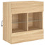 væghængt tv-bord med LED-lys 58,5x30x60,5 cm sonoma-eg