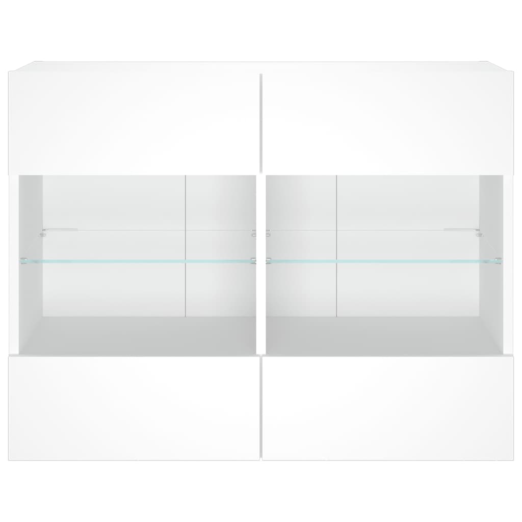 væghængt tv-bord med LED-lys 78,5x30x60,5 cm hvid