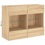 væghængt tv-bord med LED-lys 78,5x30x60,5 cm sonoma-eg