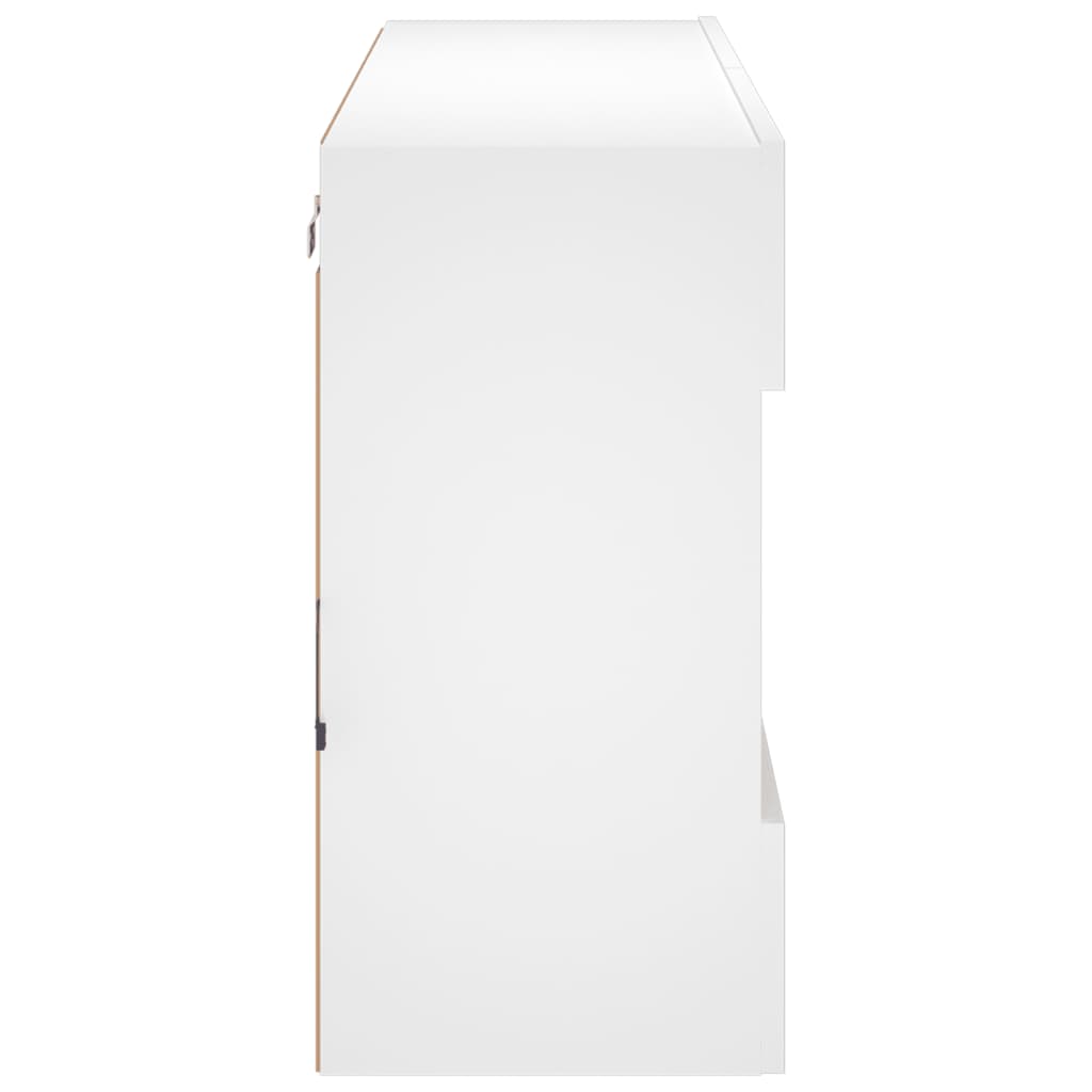 væghængt tv-bord med LED-lys 98,5x30x60,5 cm hvid