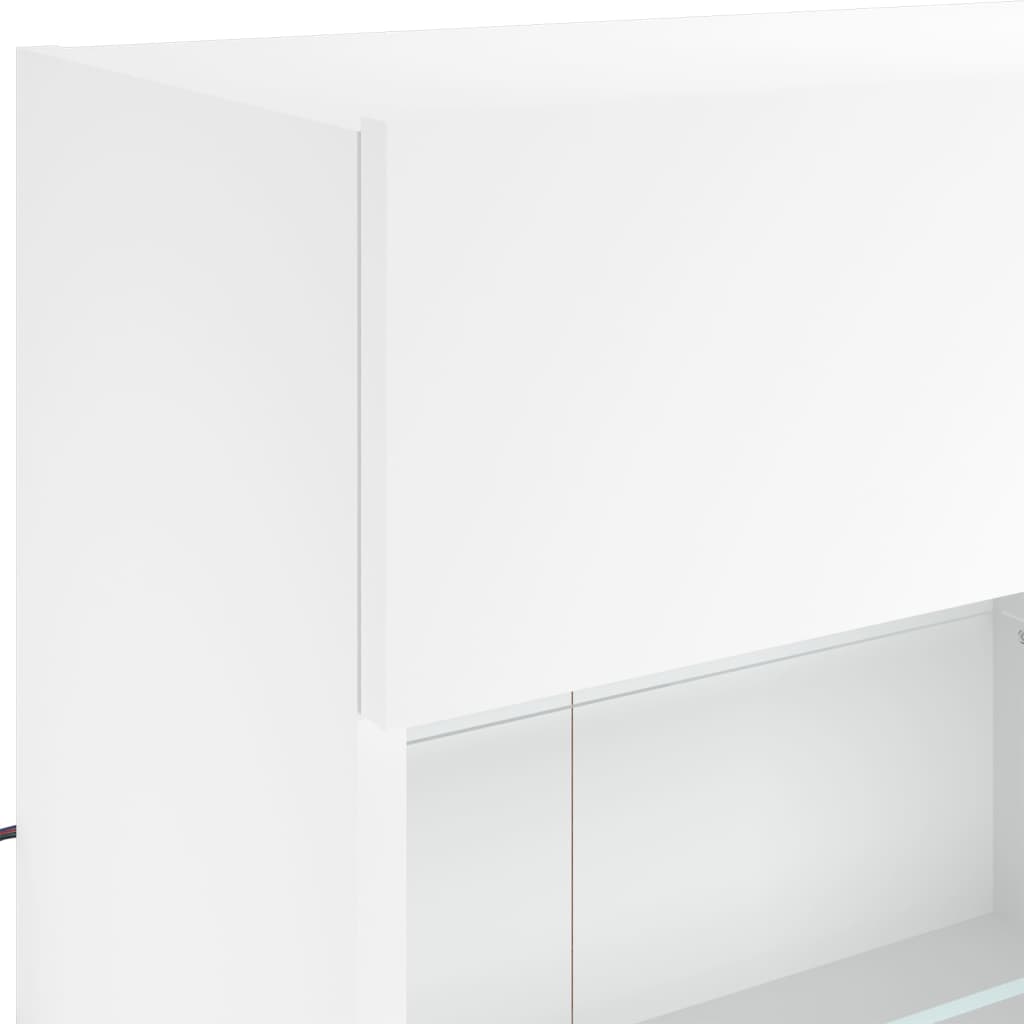 væghængt tv-bord med LED-lys 98,5x30x60,5 cm hvid