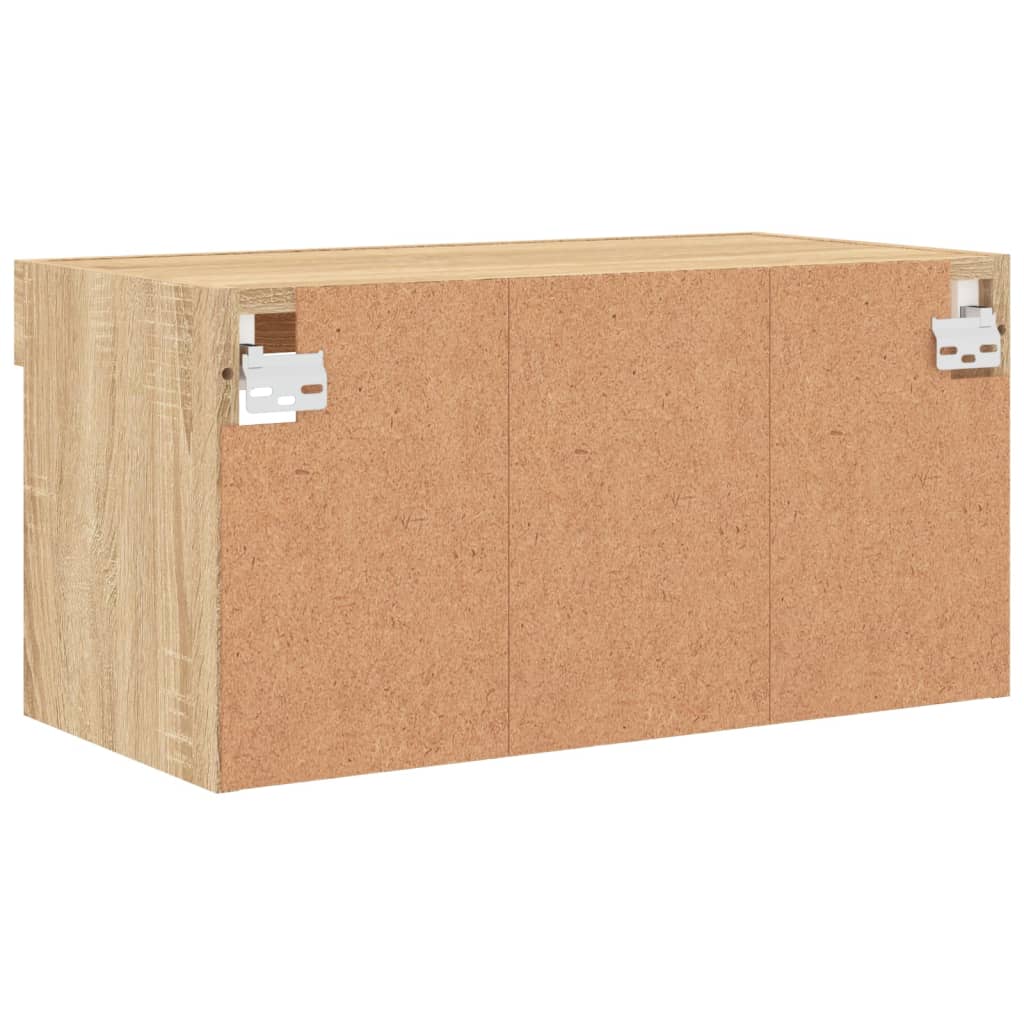 tv-bord 60x30x30 cm med LED-lys sonoma-eg