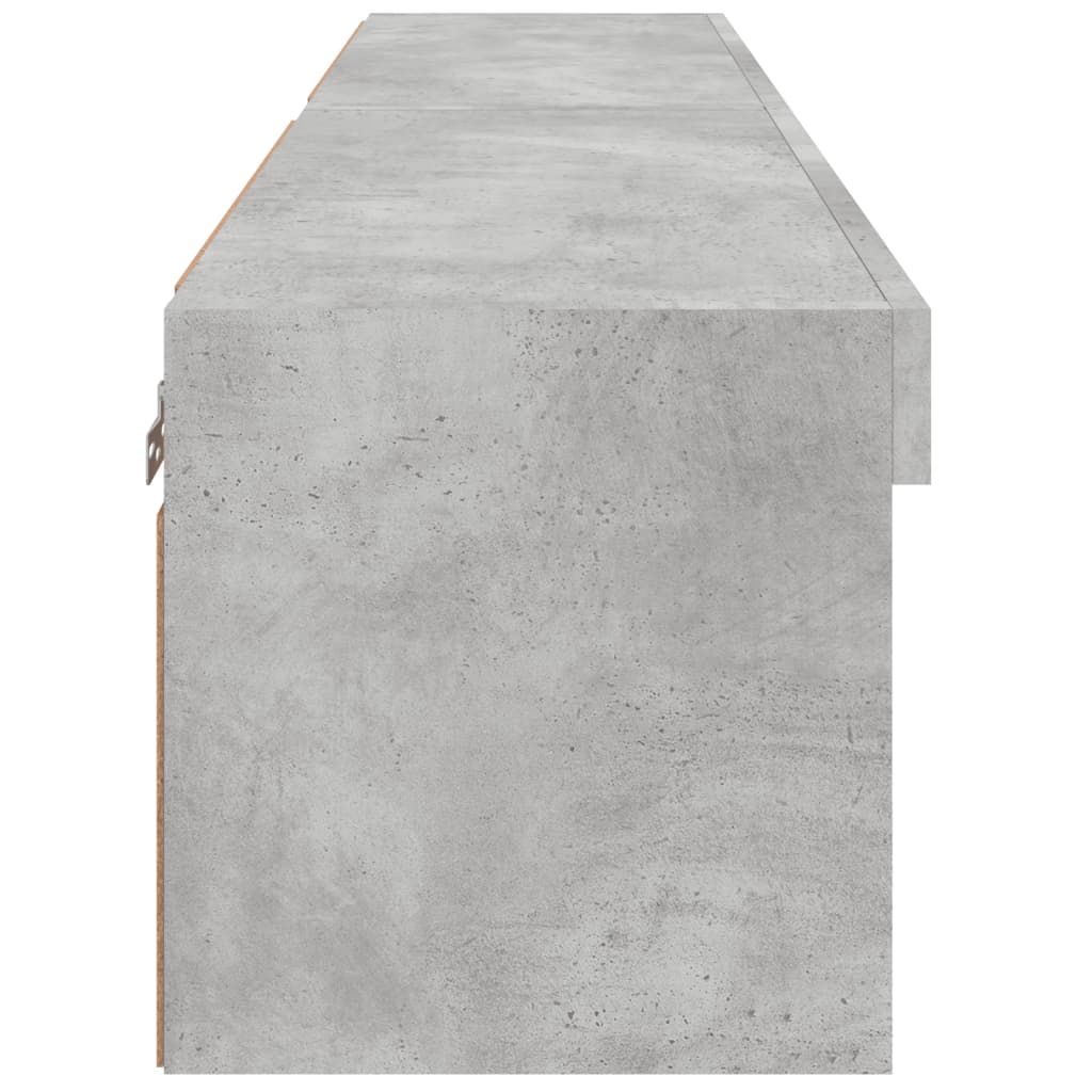 tv-borde med LED-lys 2 stk. 60x30x30 cm betongrå