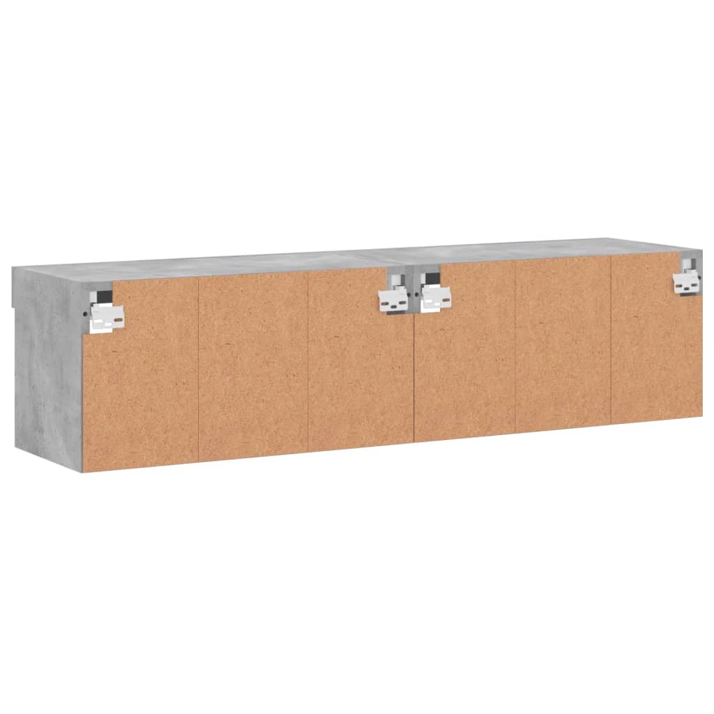 tv-borde med LED-lys 2 stk. 60x30x30 cm betongrå