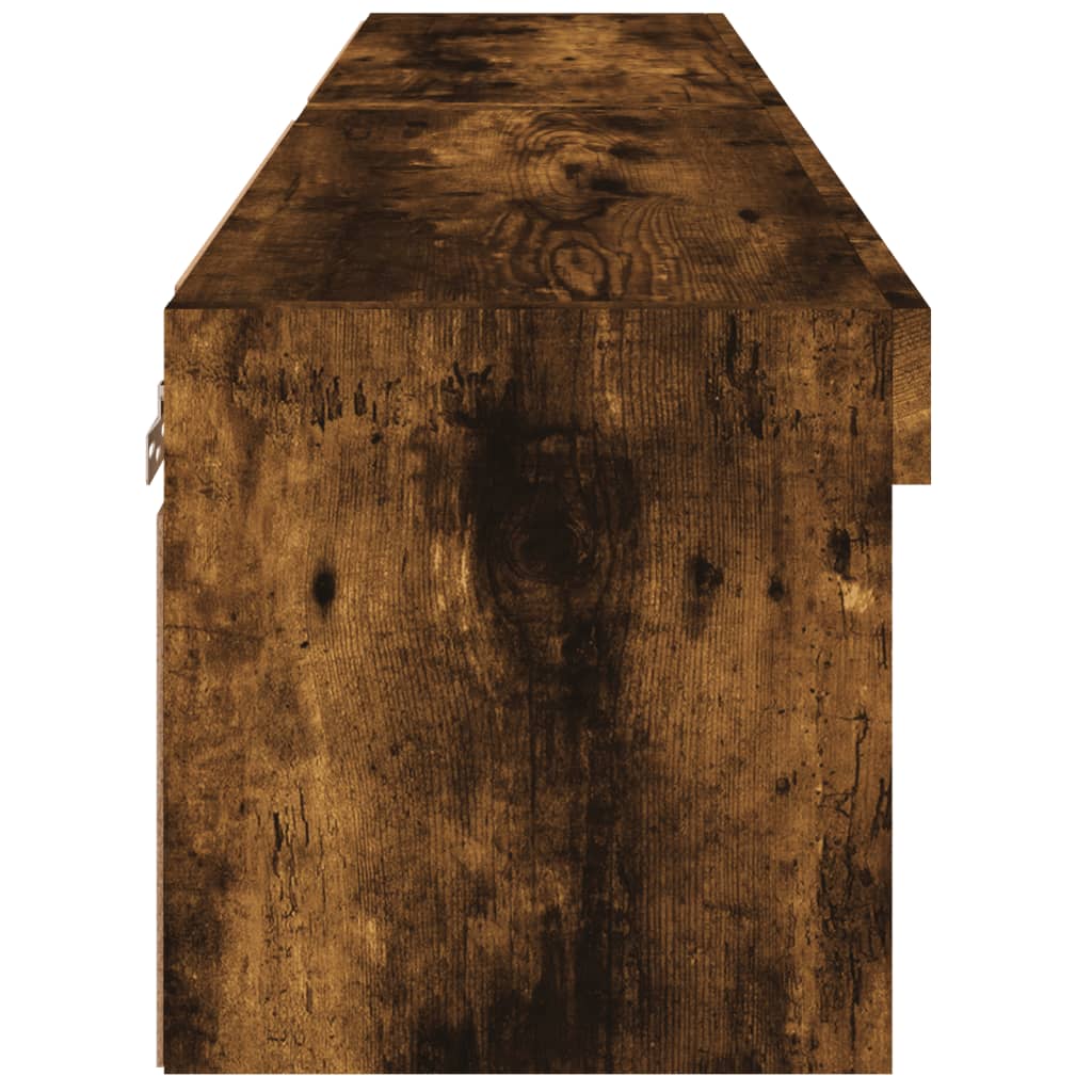tv-borde med LED-lys 2 stk. 60x30x30 cm røget egetræsfarve