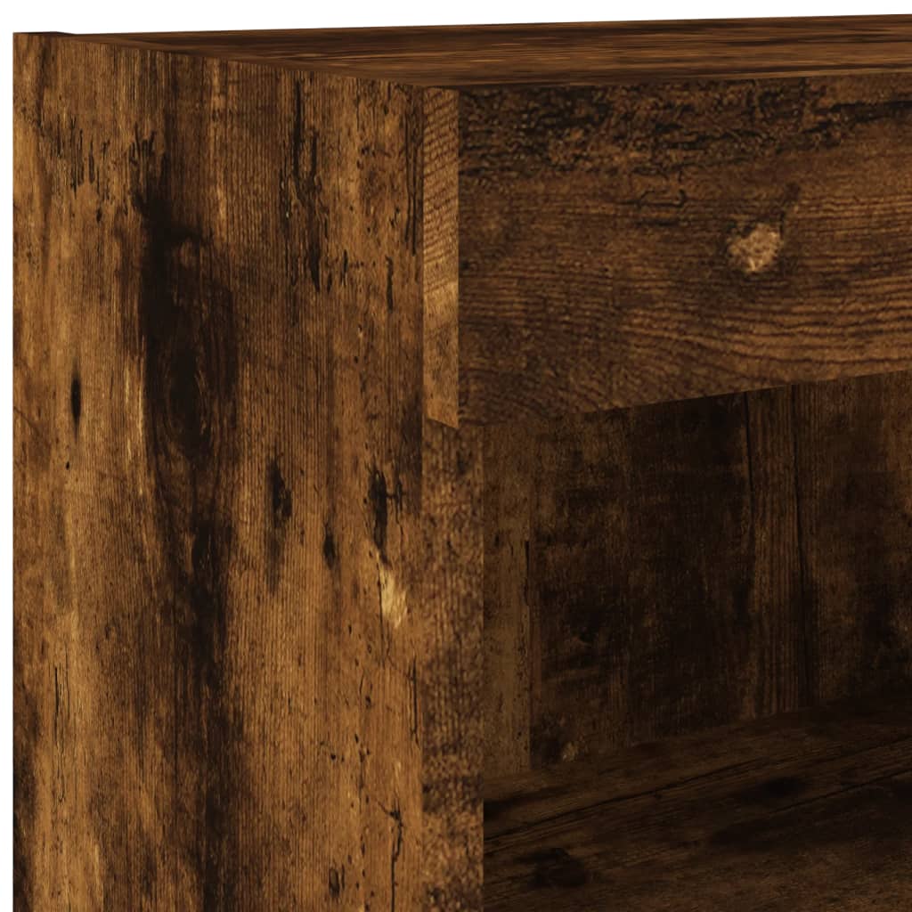 tv-borde med LED-lys 2 stk. 60x30x30 cm røget egetræsfarve