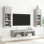 tv-bord 60x30x30 cm med LED-lys grå sonoma-eg