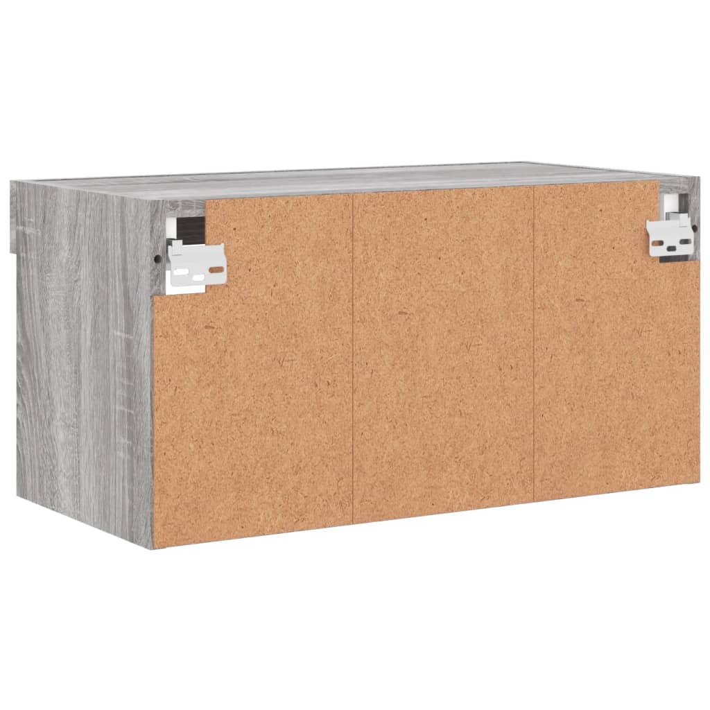 tv-bord 60x30x30 cm med LED-lys grå sonoma-eg