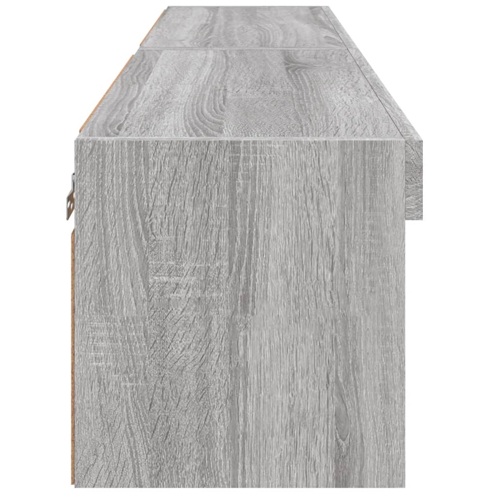 tv-borde 2 stk. 60x30x30 cm med LED-lys grå sonoma-eg