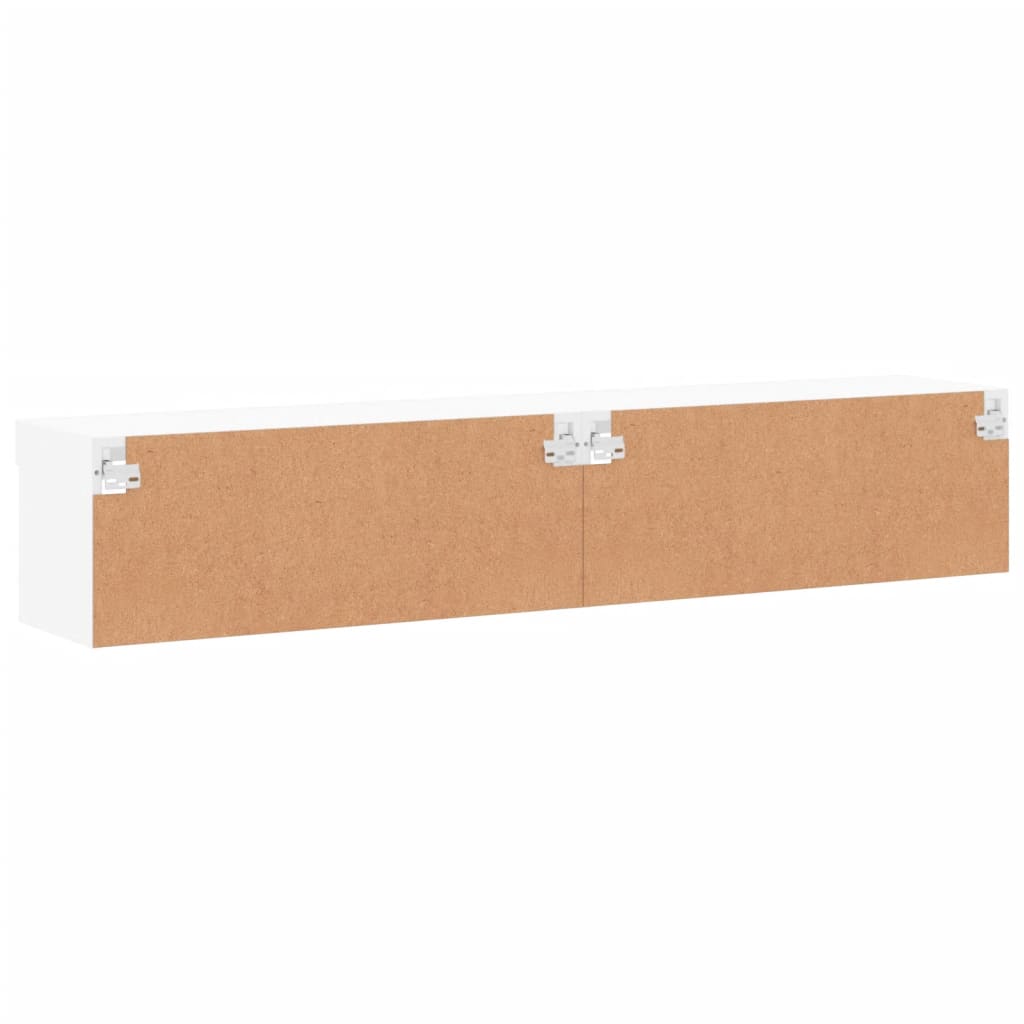 tv-borde 2 stk. med LED-lys 80x30x30 cm hvid