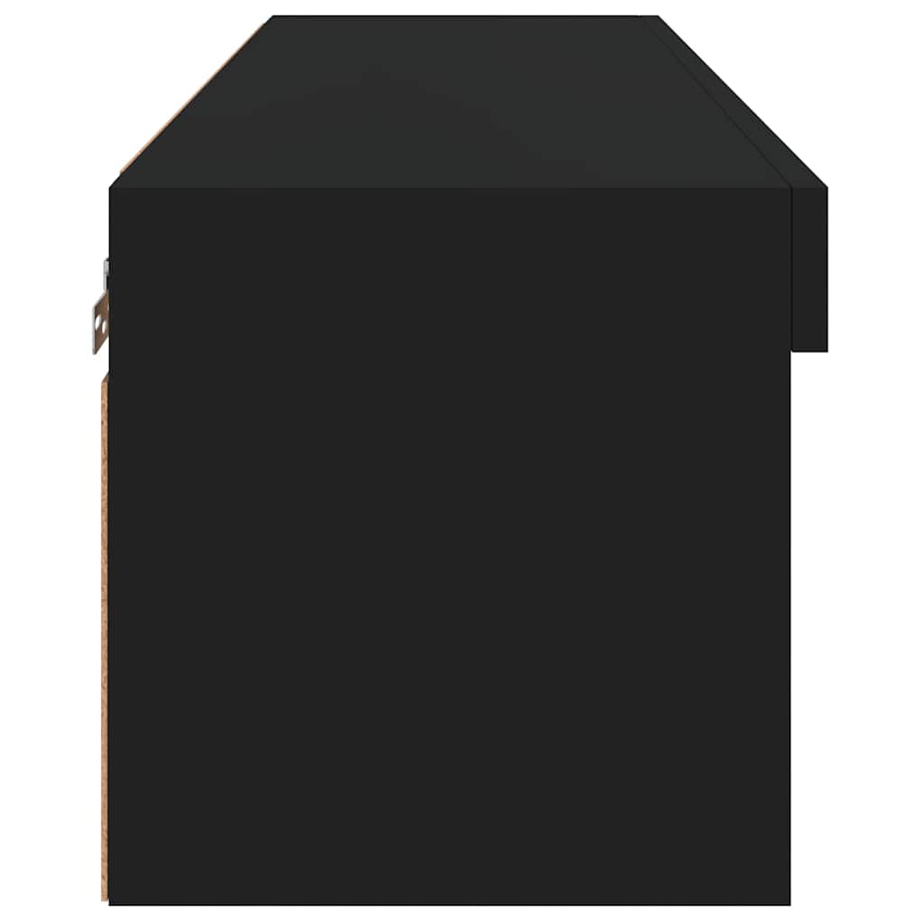 tv-bord med LED-lys 80x30x30 cm sort