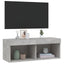 sengebord med LED-lys 80x30x30 cm betongrå