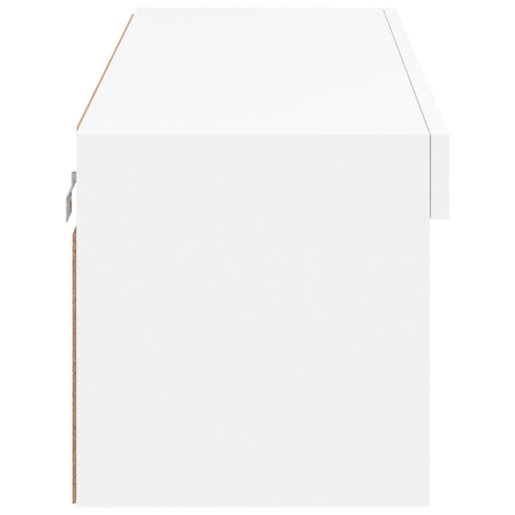 tv-bord med LED-lys 100x30x30 cm hvid