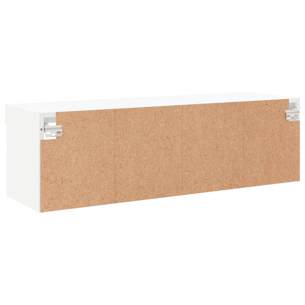 tv-bord med LED-lys 100x30x30 cm hvid