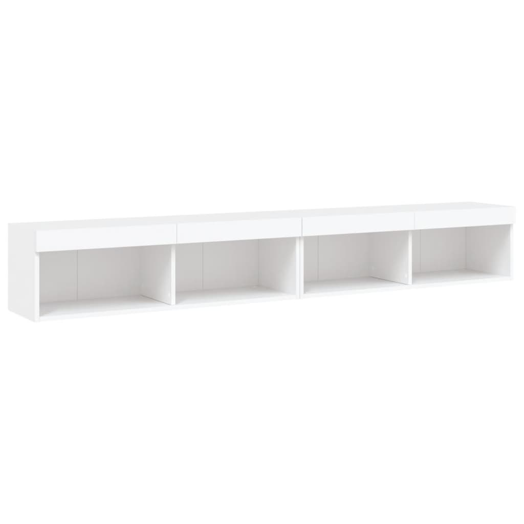 tv-borde 2 stk. med LED-lys 100x30x30 cm hvid